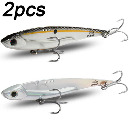 GOBAIT Metal VIB Fishing Lure Kit – 20g, 25g &amp; 30g | Holographic Laser Skin | Treble Hook | Sea, Pike &amp; Bass