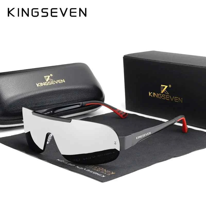 KINGSEVEN 7716 Aluminum Shield Sunglasses – Polarized, UV400, Cycling &amp; Driving, Unisex