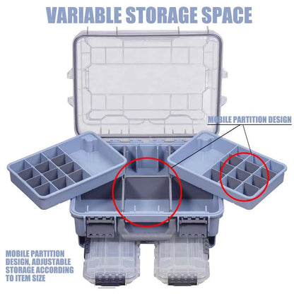 Large Capacity Waterproof Fishing Tackle Box – Hard Shell | Multi-Compartment | Portable | Fishing &amp; Camping