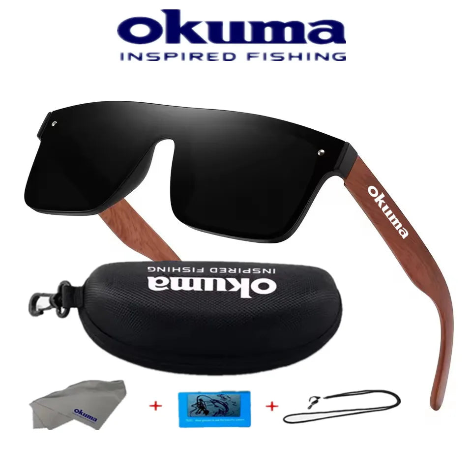 Polarized Fishing Sunglasses UV400 – Wood Grain Arms, Cycling, Driving &amp; Outdoor