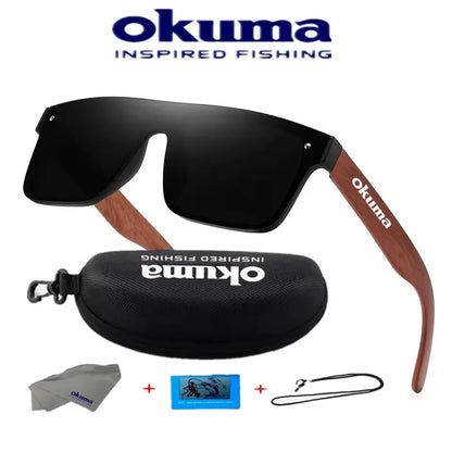 Polarized Fishing Sunglasses UV400 – Wood Grain Arms, Cycling, Driving &amp; Outdoor