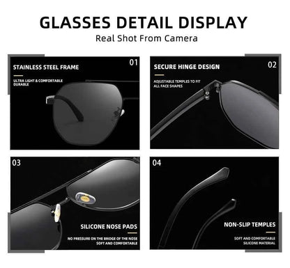 CLLOIO Classic Photochromic Sunglasses Men Women Polarized Driving Shades Sun Glasses Travel Anti-glare Chameleon Glasses