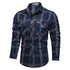 Men Plaid Casual Shirts Male Military Outdoor Loose Multi-pockets Tooling Shirts High Quality Man Large Long-sleeved Shirts 5XL