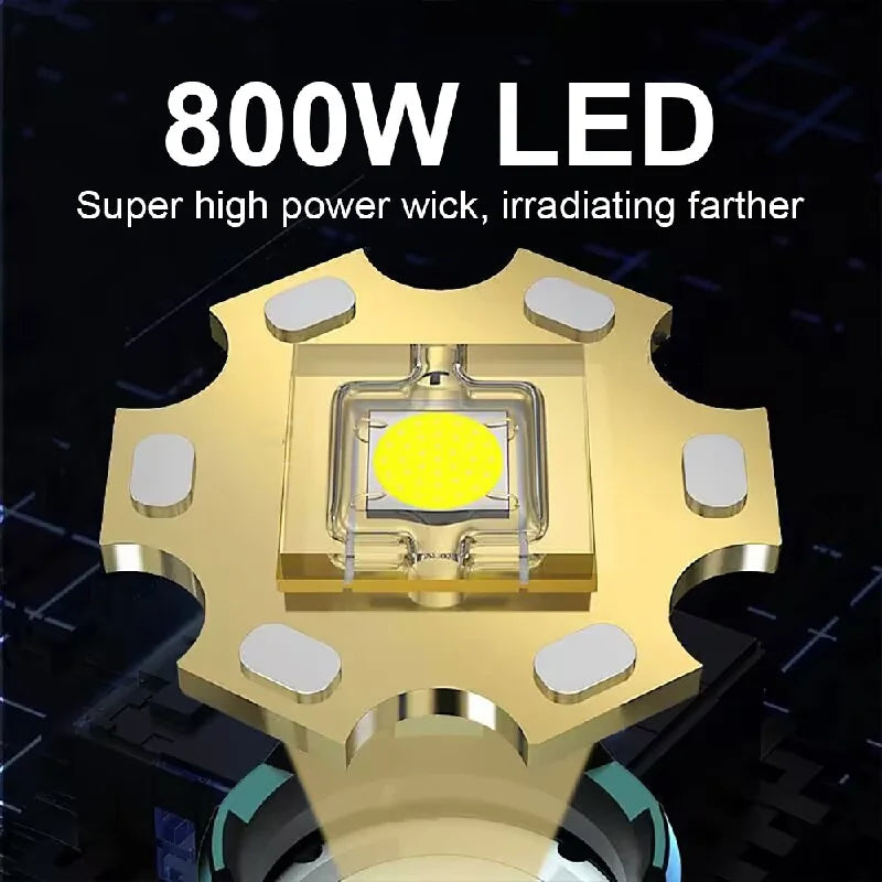 2026 New Super Powerful Headlamp 800W LED IR Sensor Headlight Rechargeable Head Flashlight 5000 Meter Head Lamp Fishing Lantern