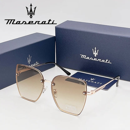 Maserati UV400 Polarized Sunglasses – Square Alloy Frame, Anti-Reflective TAC Lenses