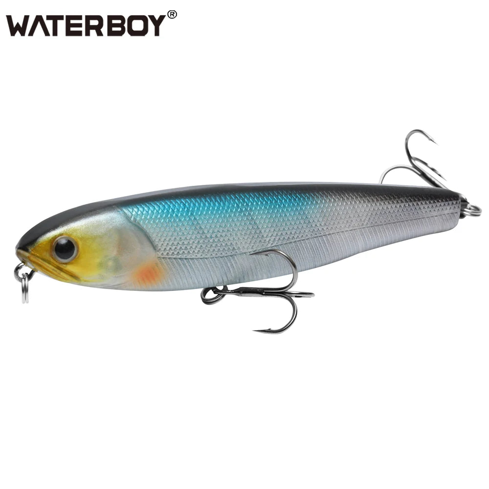 WATERBOY Pencil Stickbait – Walk-the-Dog Topwater Lure, 8.5cm / 9.5cm / 12.8cm, 32 Colors