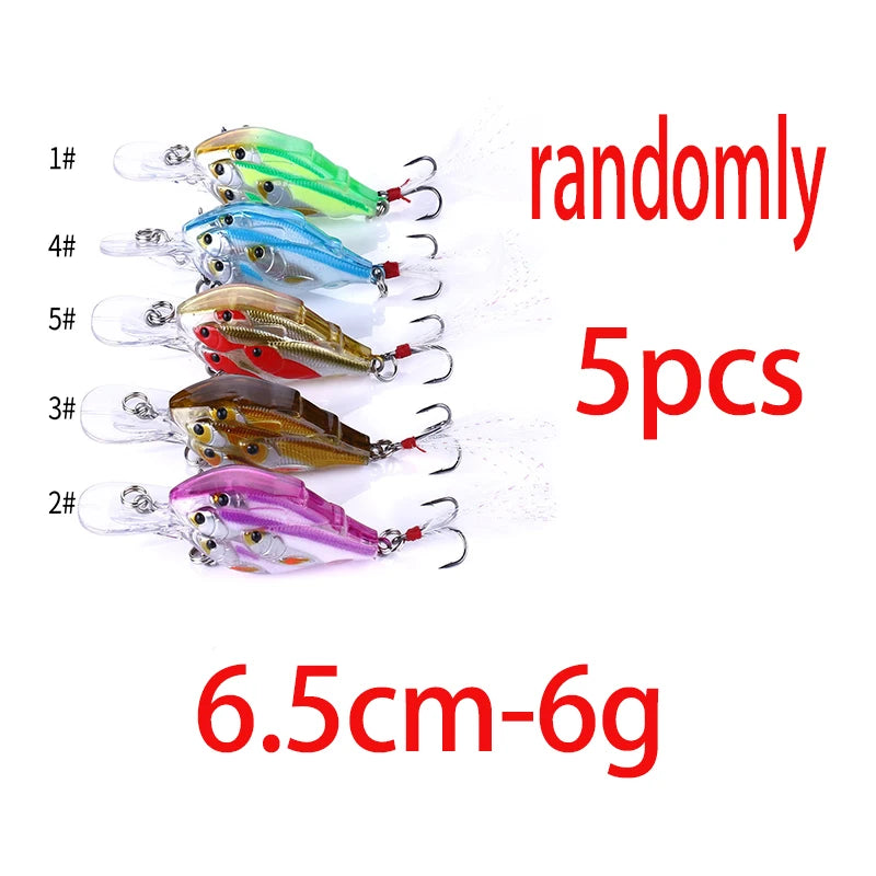 75mm 9g Floating Crankbait Fishing Lure – Swimbait Wobbler with Rattle &amp; 3D Eyes