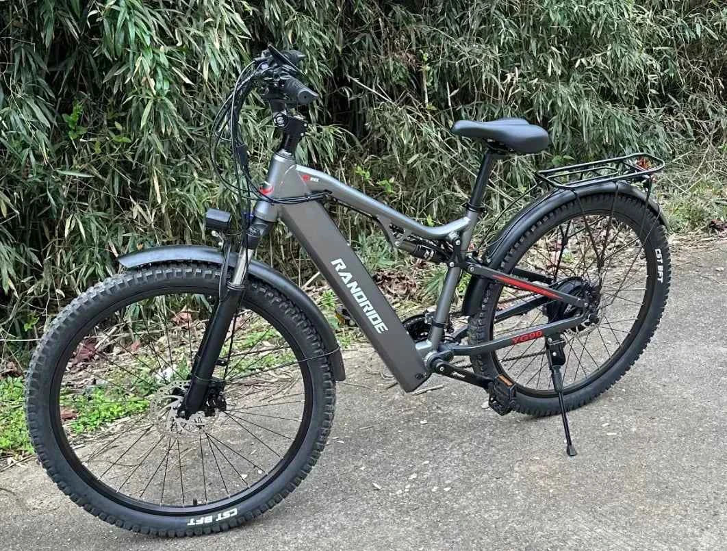 Electric Bicycle RANDRIDE YG90 1000W 48V17AH Hydraulic Brake E-bike with Full Suspension 21 Gears Shift Free Rack Electric bike