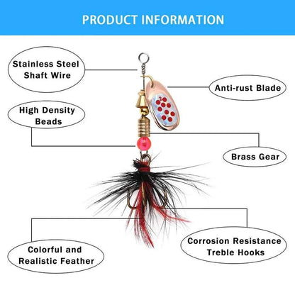 Metal Spoon Spinner Wobbler Lure Set – 10pcs Trout &amp; Pike Spinnerbait Kit (2–8g)