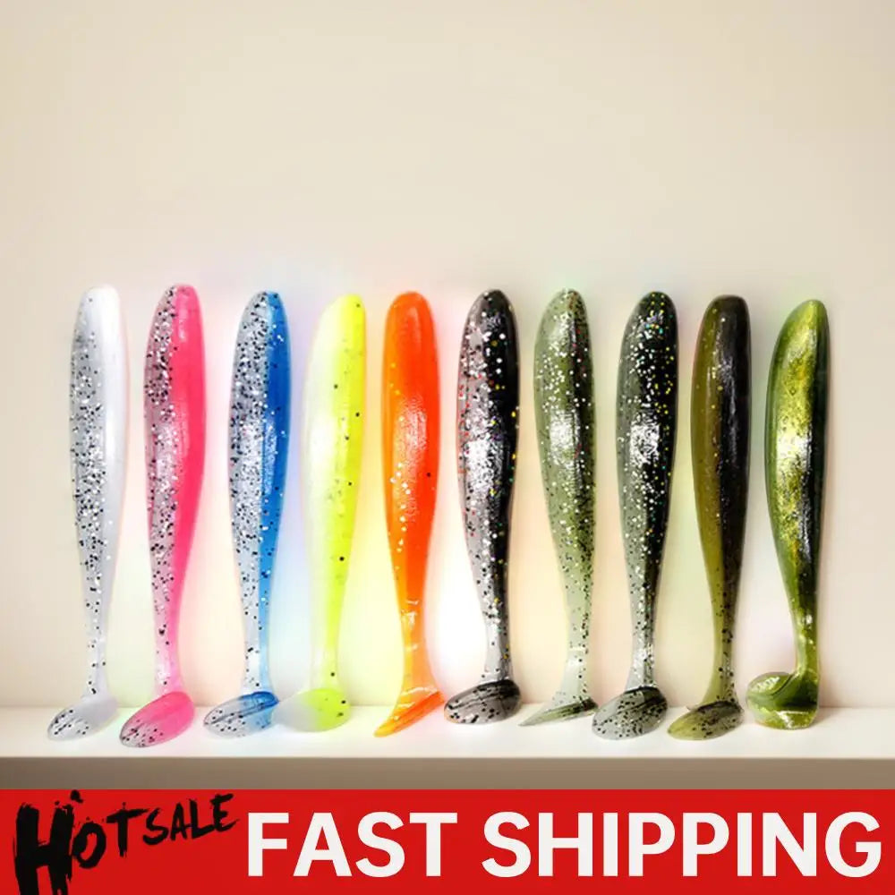 T-Tail Soft Swimbaits 10-Pack – 90mm Paddle Tail Worm, PVC, Bass &amp; Trout, Freshwater &amp; Saltwater