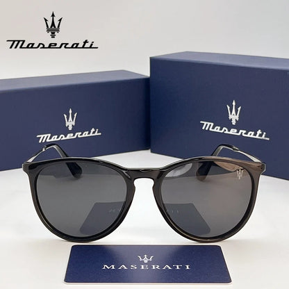 MASERATI 901801 Polarized Mirror Round Sunglasses – TR-90 Frame, UV400, Unisex