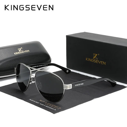 KINGSEVEN 7777 Polarized Pilot Sunglasses – Stainless Steel Frame, UV400, Unisex