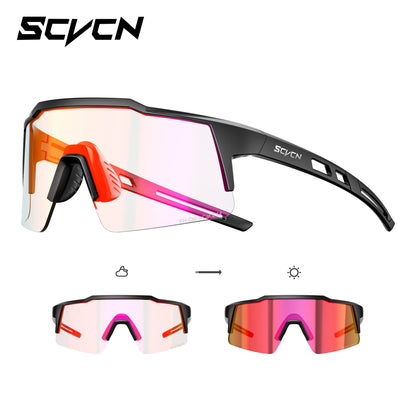 Photochromic Sports Sunglasses – Cycling, Hiking, MTB &amp; Driving | UV Protection | Unisex | 12 Lens Options
