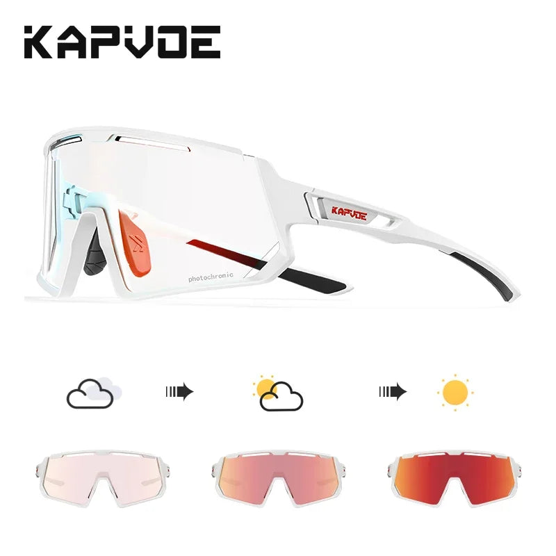Kapvoe Photochromic Sunglasses for Men Cycling Glasses UV400 Sports Outdoor MTB Baseball Eyewear Women Sunglasses Cycling