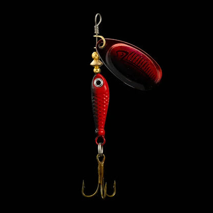 9g Rotating Fishing Bait Spoon Lure Metal Triple Hook Artificial Fish Wobbler Feeder for Enhanced Fishing Experience