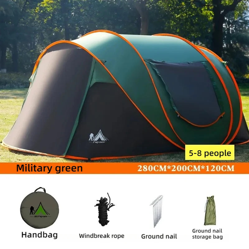 Automatic Pop-Up Camping Tent – 3 to 8 Person Family Tent, Waterproof, Instant Setup