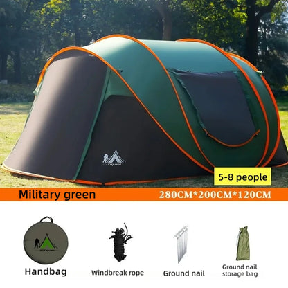 Automatic Pop-Up Camping Tent – 3 to 8 Person Family Tent, Waterproof, Instant Setup