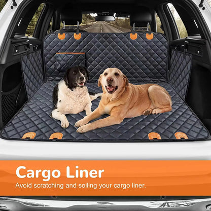 Waterproof Dog Car Seat Cover &amp; Hammock – 600D Oxford | Anti-Slip | Small, Medium &amp; Large Dogs | Black &amp; Orange