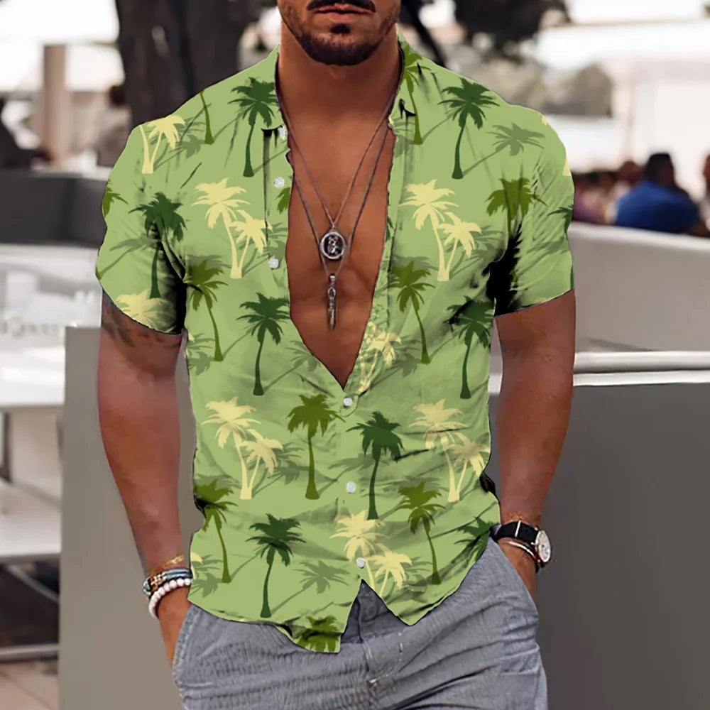 2024 Coconut Tree Shirts For Men 3d Printed Men&
