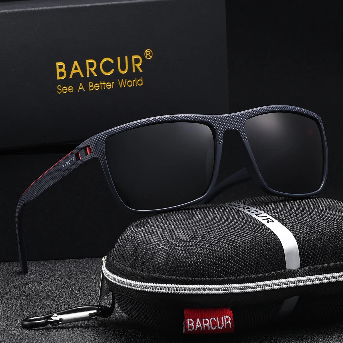 BARCUR Polarized Rectangle Sunglasses – UV400 Mirror Gradient Lens, TR-90 Frame, 9 Colors