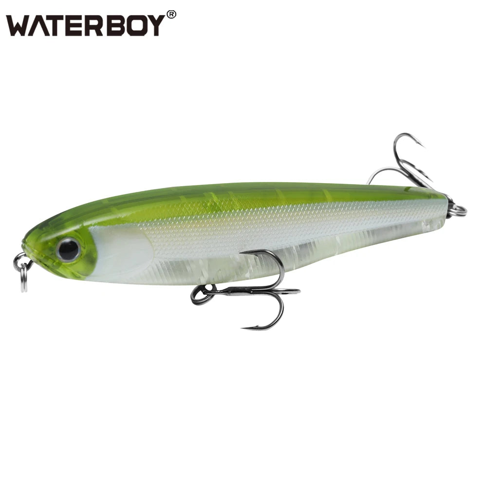 WATERBOY Pencil Stickbait – Walk-the-Dog Topwater Lure, 8.5cm / 9.5cm / 12.8cm, 32 Colors