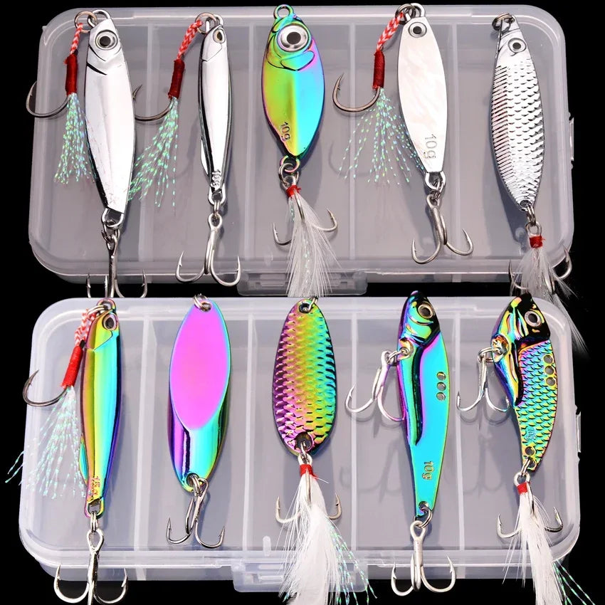 5pcs Metal VIB Wobbler Fishing Lure Set – 3g/10g/15g Sinking Hard Bait for Sea &amp; Freshwater Fishing