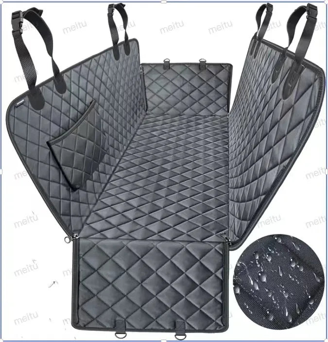 Waterproof Dog Car Seat Cover &amp; Hammock – 600D Oxford | Anti-Slip | Small, Medium &amp; Large Dogs | Black &amp; Orange