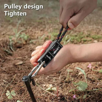 Camping Tent Adjustable Rope Fastener Fixed Buckle Pulley Tensioner Ratchet Hangers Lights Lifting Camping Awning Wind Rope