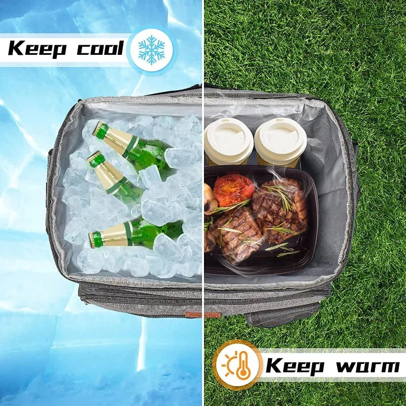 43L Rolling Cooler Bag with Removable Wheels &amp; Handle – Insulated Portable Cooler for Camping, Beach &amp; Travel