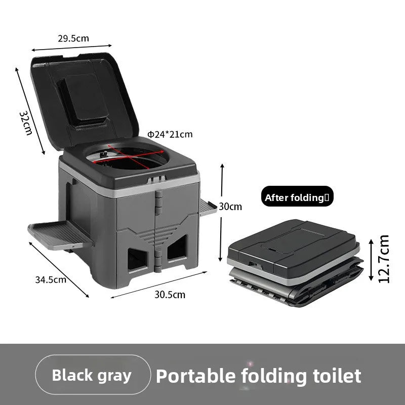 Folding Portable Camping Toilet – Odor-Proof | Adult Commode | Car Emergency &amp; Outdoor Use | 3 Colours