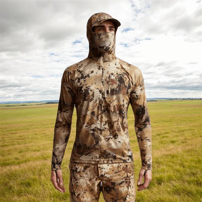 Camo Hunting Hoodie with Face Mask – Lightweight Pullover for Fishing &amp; Outdoor Use