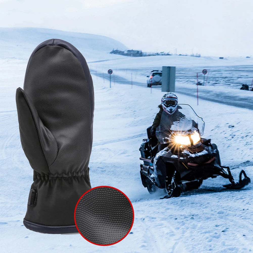 USB Electric Heated Gloves – Waterproof 3-Temperature Gloves for Hiking, Climbing &amp; Cycling