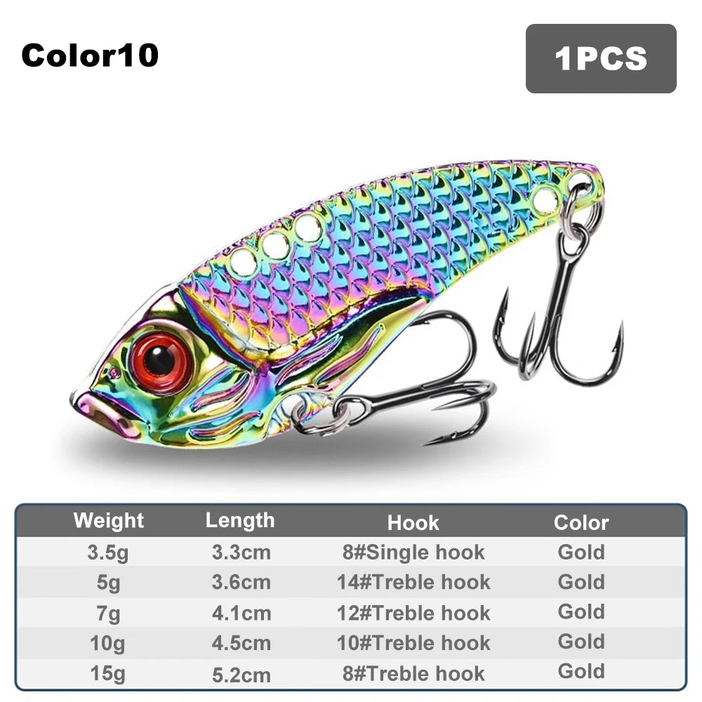 1PCS 3.5g/5g/7g/10g/15g VIB Fishing Lure Rattlesnake Iron Jig – Ultimate Long-Cast Hard Lure for Predatory Fish