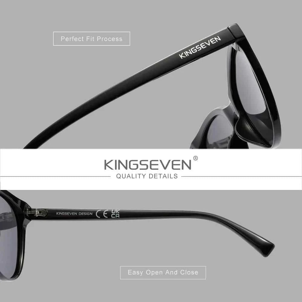 KINGSEVEN 7825 Polarized Oversized Cat Eye Sunglasses – Plastic Frame, UV400, Unisex