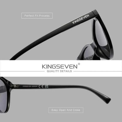 KINGSEVEN 7825 Polarized Oversized Cat Eye Sunglasses – Plastic Frame, UV400, Unisex