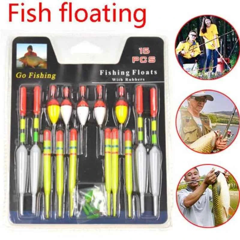15-Piece Fishing Float Set – Bobbers, Tube Floats & Slip Floats for All Fishing Styles