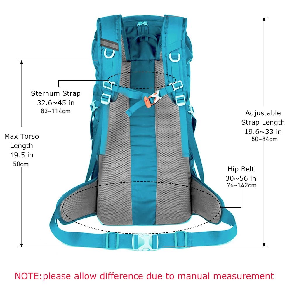 WESTTUNE 50L Hiking Backpack with Rain Cover Multifunctional Mountaineering Bag