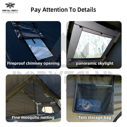 King-size inflatable family camping tent for 3 to 6 people with premium weatherproofing and spacious interior with large skyligh