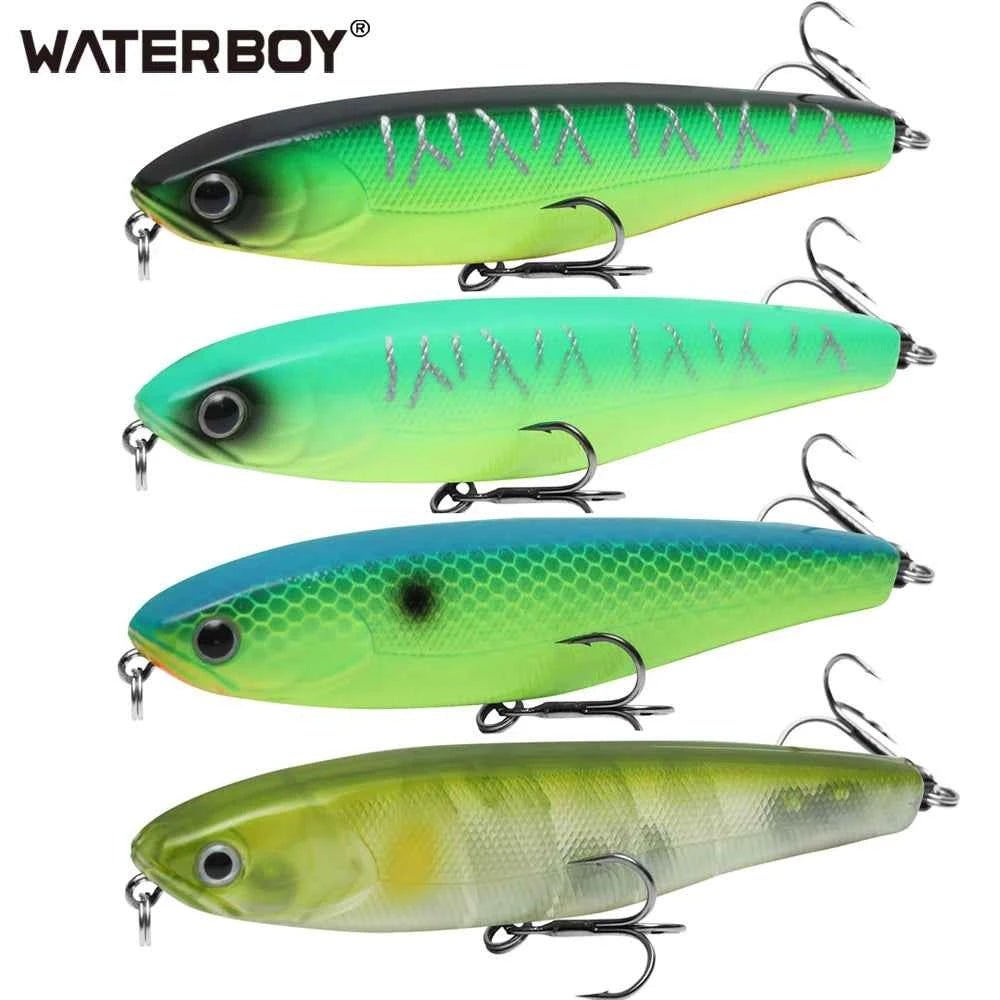 WATERBOY Pencil Stickbait – Walk-the-Dog Topwater Lure, 8.5cm / 9.5cm / 12.8cm, 32 Colors