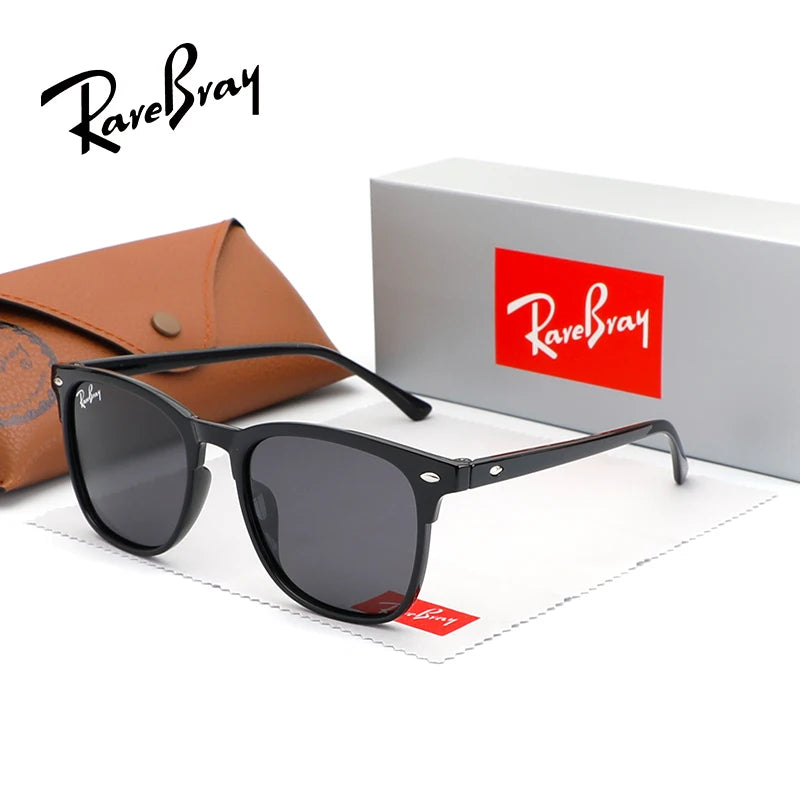 Square Polarized Sunglasses – Unisex Rivet Frame Anti-Glare UV400 Driving Shades
