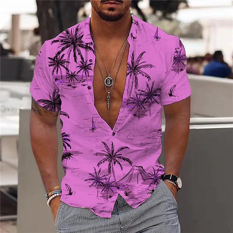 2024 Coconut Tree Shirts For Men 3d Printed Men&