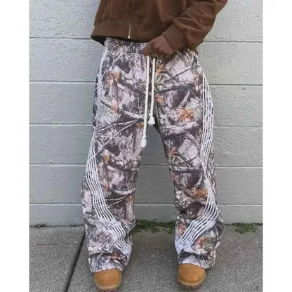 Men Baggy Pants Cargo Streetwear Joggers Men Y2k Camouflage Trousers Camo Pants Harajuku Korean Hip Hop Drawstring Sports Pants