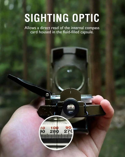 Professional Metal Sighting Compass with Inclinometer – Waterproof, Shockproof, Luminous