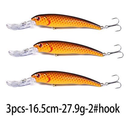 165mm 28g Deep Diving Minnow Fishing Lure – Hard Bait Wobbler for Bass, Pike &amp; Sea Fishing