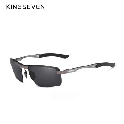 KINGSEVEN 7241 Rimless Polarized Sunglasses – Aluminum Frame, UV400, Men