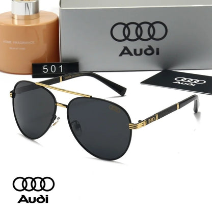 Audi Polarized Sunglasses – Unisex UV400 Anti-Glare Square Alloy Frame Sport &amp; Driving Shades