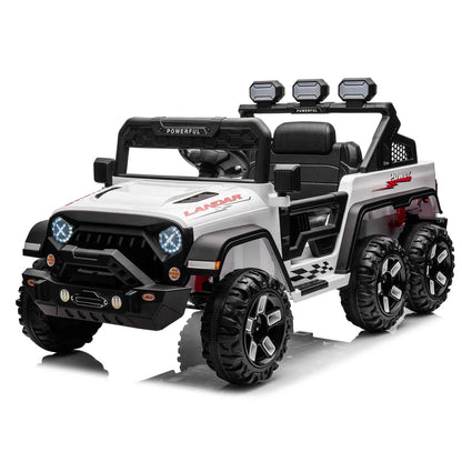 24V Power Wheels Ride on Car for Kids with Remote Control,6 Wheels, 4WD Switchable,Bluetooth, 3 Speeds,Electric Vehicles Battery