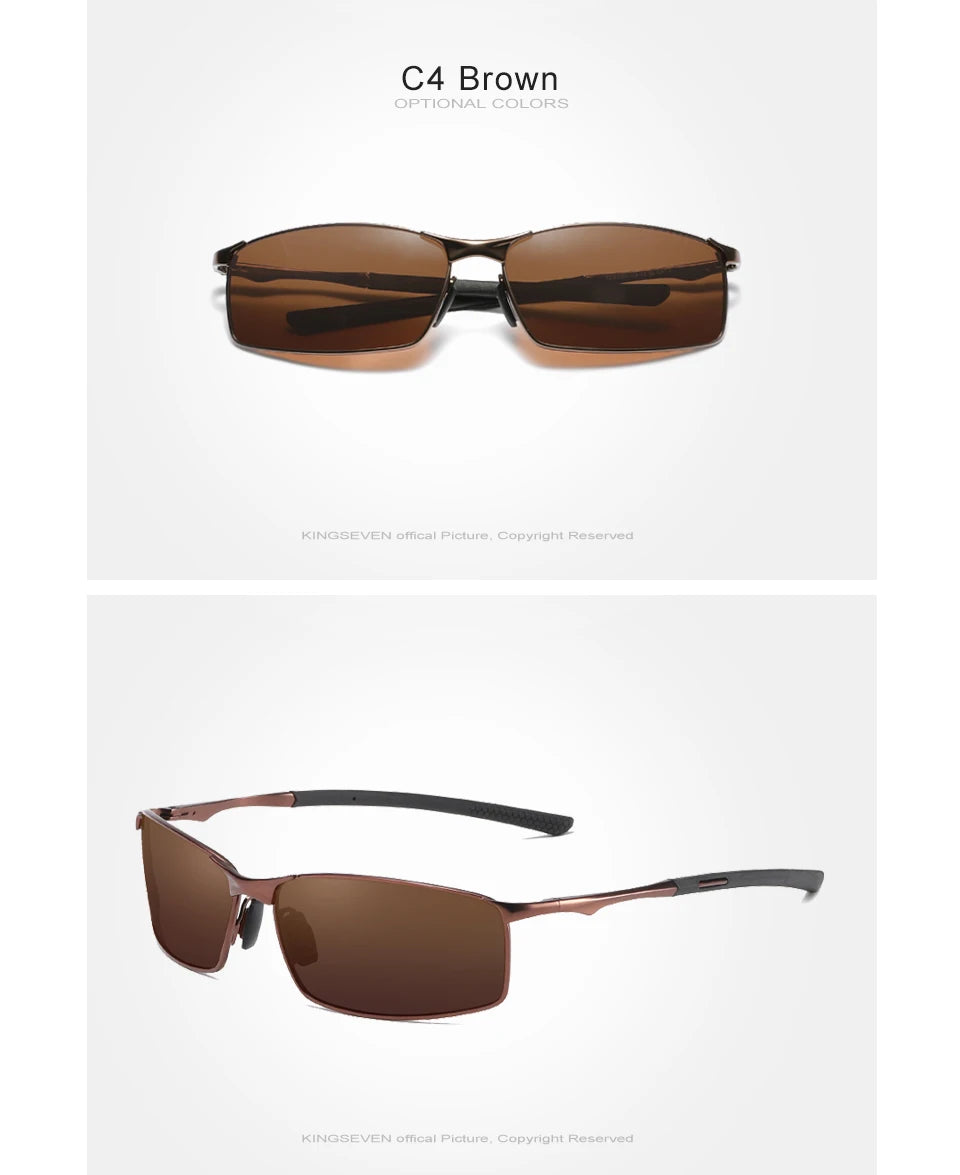 KINGSEVEN Fashion Alloy Frame Sunglasses – UV400 Polarized Rectangle
