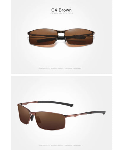 KINGSEVEN Fashion Alloy Frame Sunglasses – UV400 Polarized Rectangle