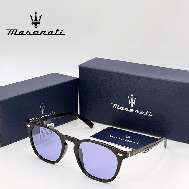 MASERATI 90173 Polarized Round Sunglasses – TR-90 Frame, UV400, Unisex